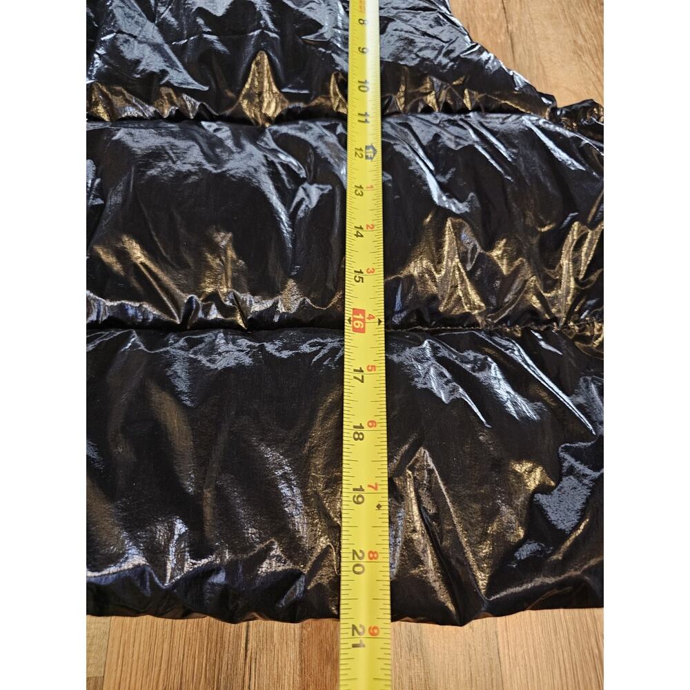 Victoria Secret Pink High Shine Marshmallow Puffer Vest Women's Size XL Black - Picture 8 of 10